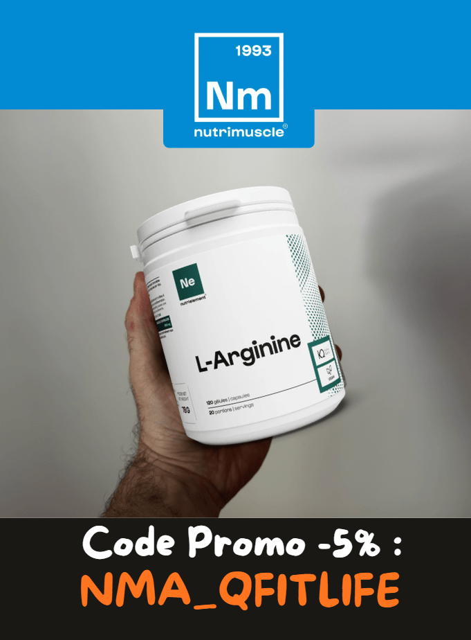 arginine Nutrimuscle que je consomme avant mes entrainements