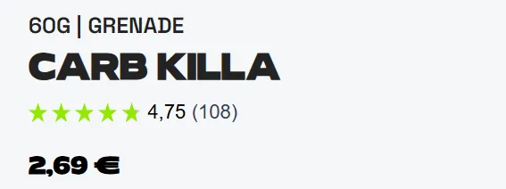 prix barre proteine Grenade Carb Killa