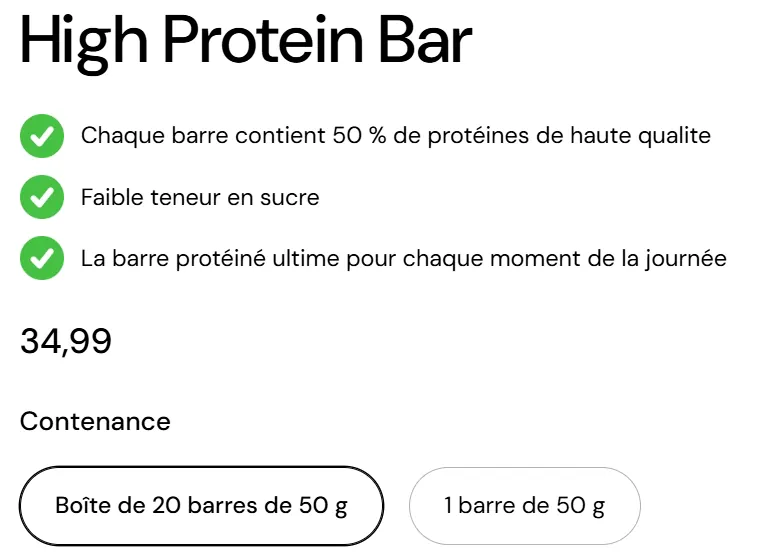prix Barre Protéinée XXL Nutrition