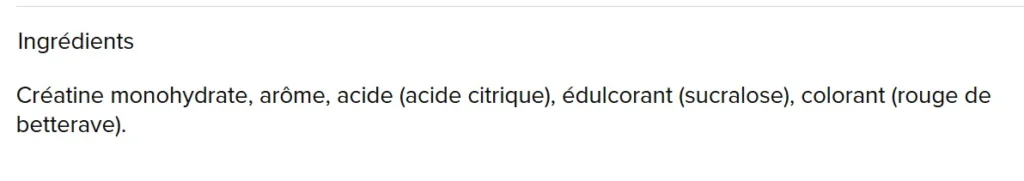 compostion Cr&eacute;atine Bulk