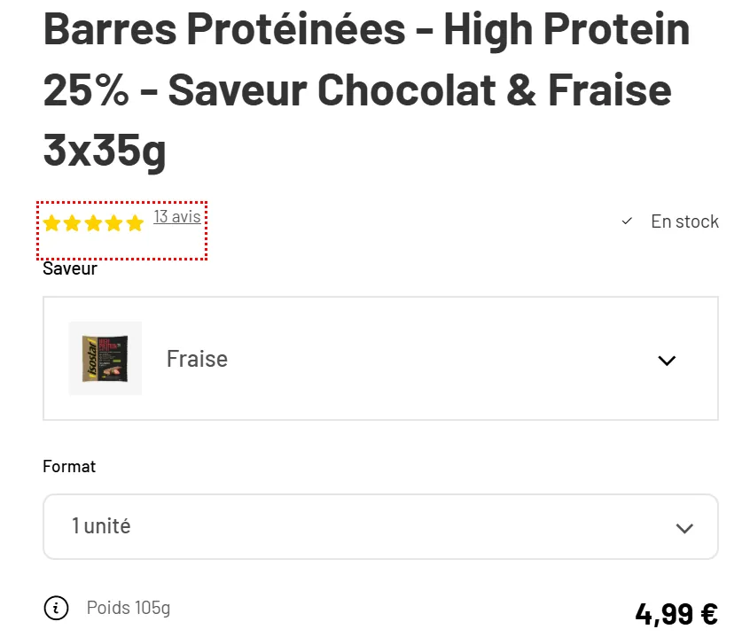 prix barre proteine Isostar