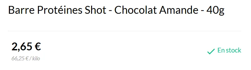 prix Barre Feed Protéine Shot