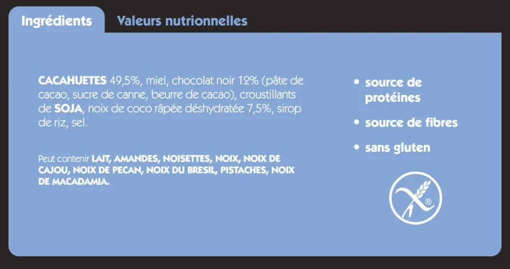 composition Barre Protéine Eat Natural