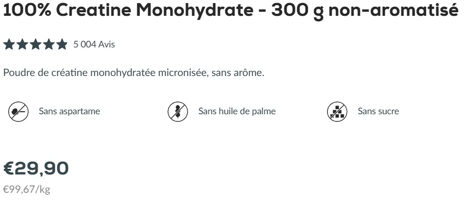 prix Créatine BioTech USA