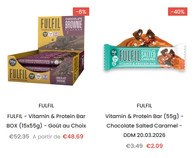 prix barre proteine Fulfil