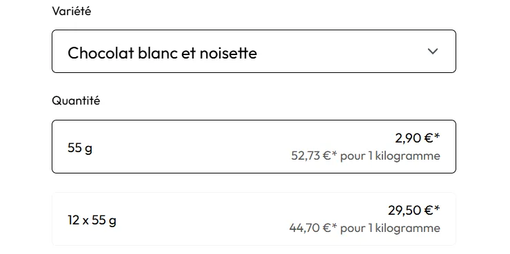 prix barre proteine koro