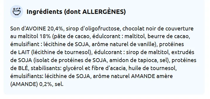 composition Barre Dukan