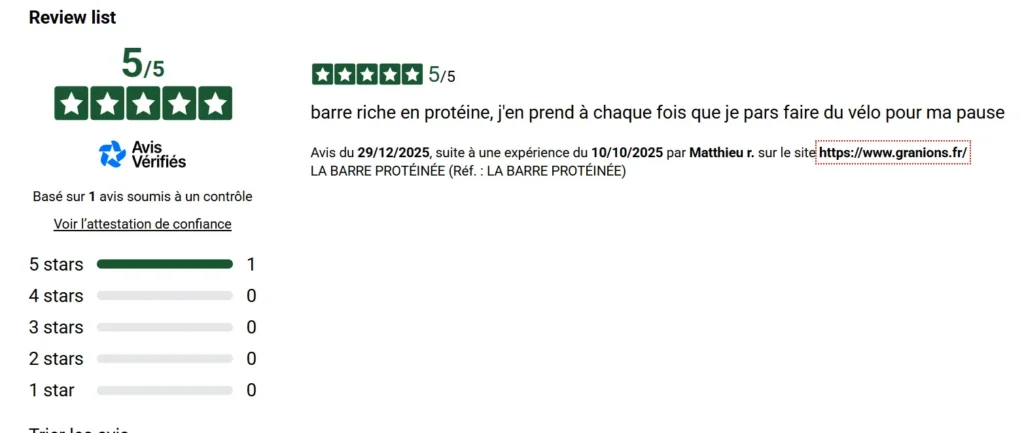 avis clients barre Prot&eacute;ine Punch Power