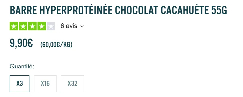 prix barre proteine andros sport