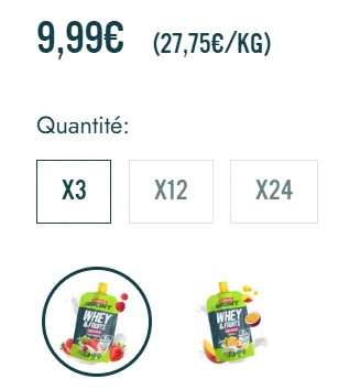prix Gourde Whey & Fruits Andros Sport
