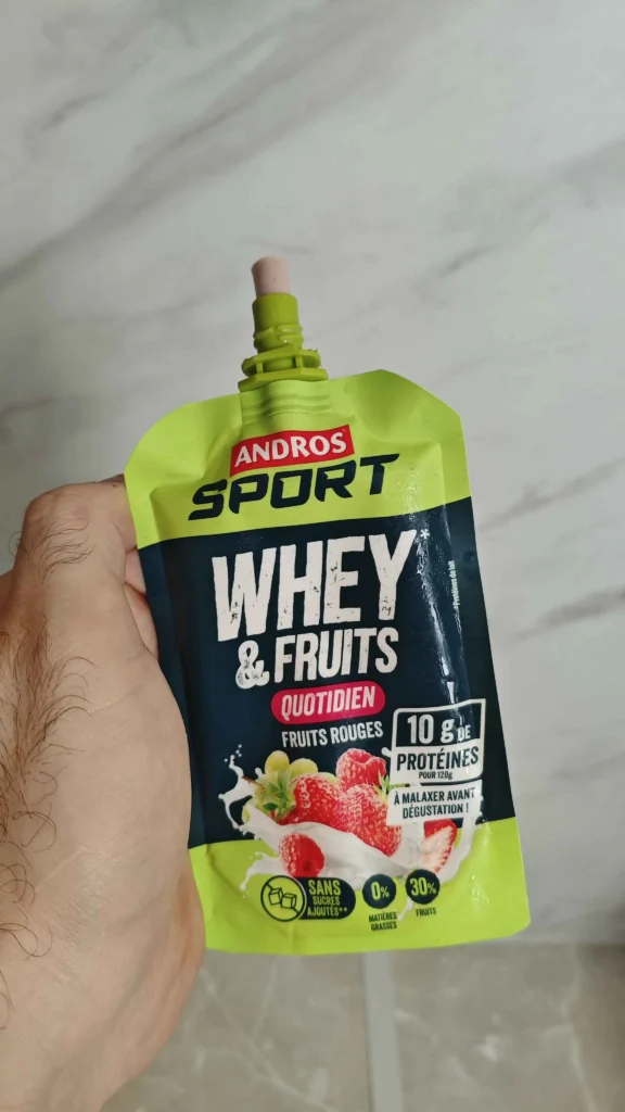 texture Gourde Whey & Fruits Andros Sport