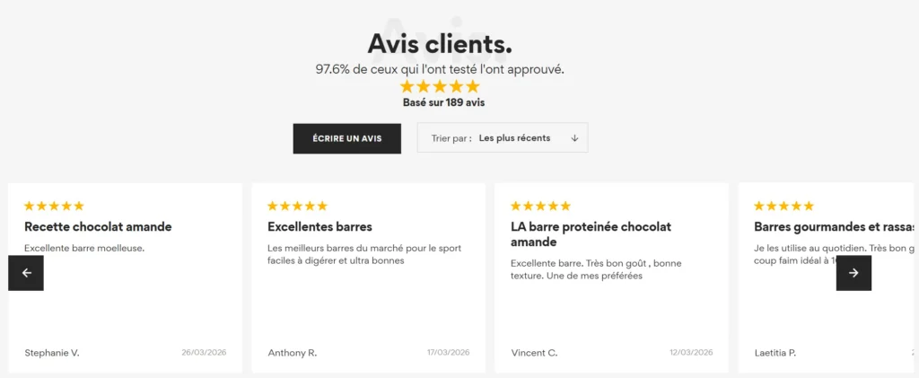 avis clients barre prot&eacute;ine OKR