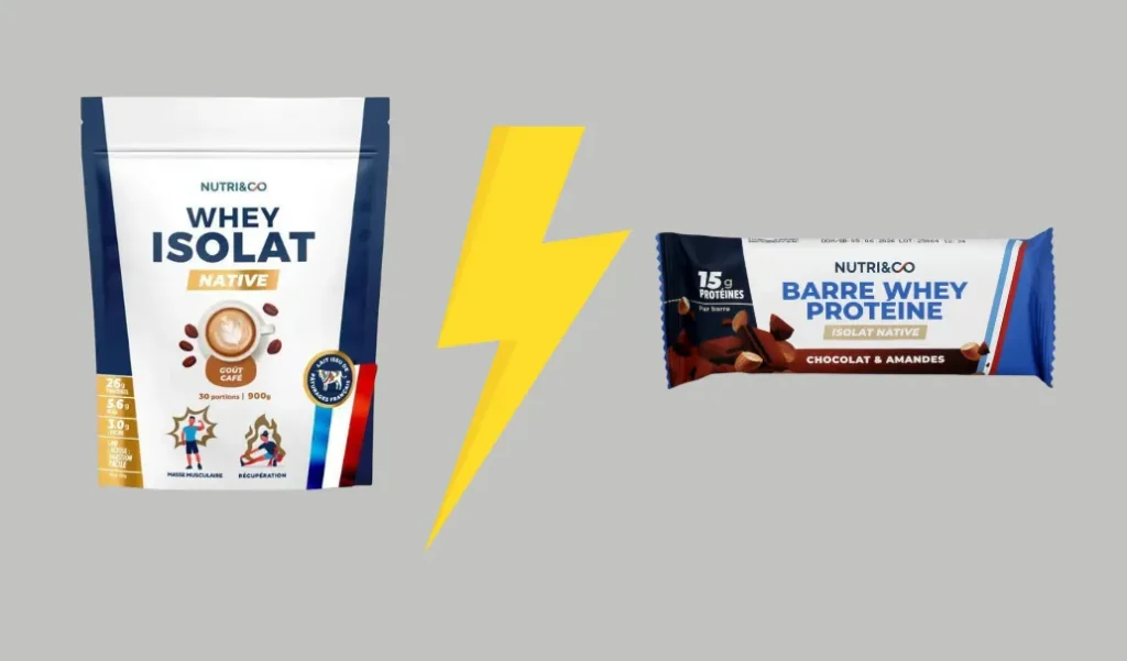 Shaker de whey ou barre prot&eacute;ine