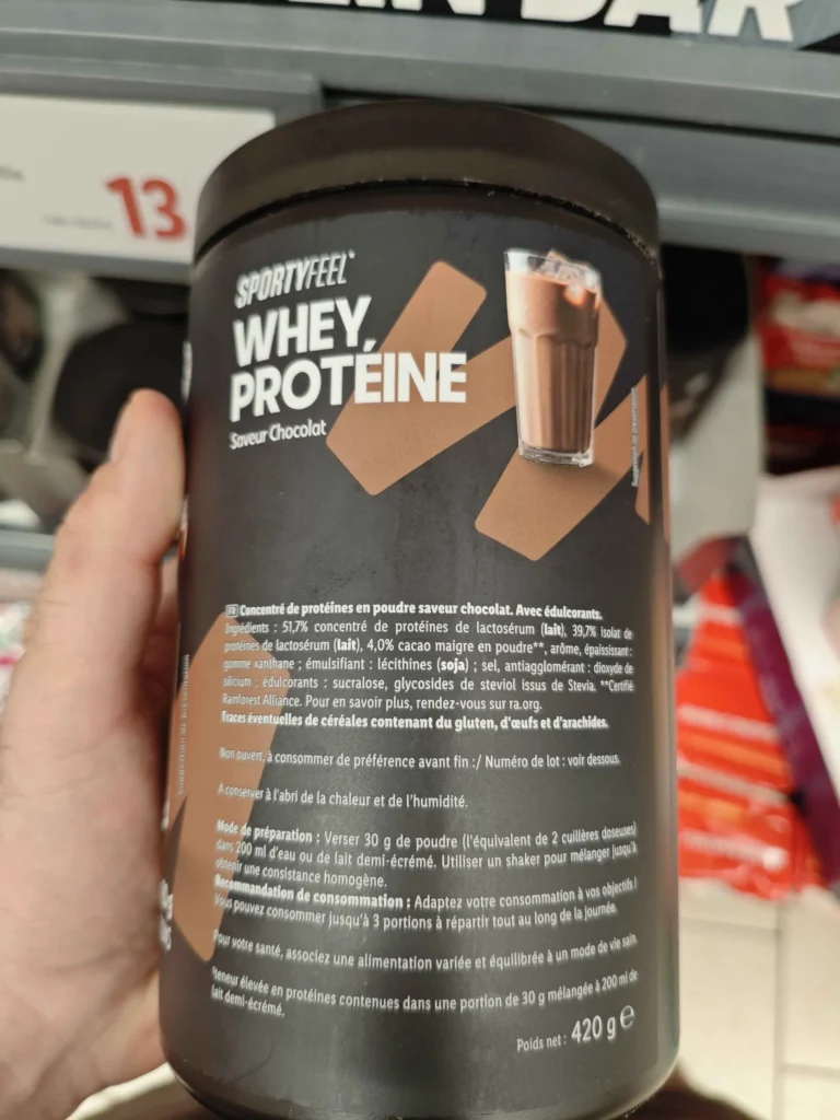 composition Whey Sportyfeel Lidl
