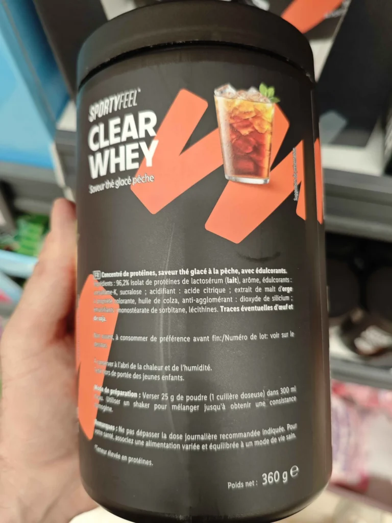 composition clear whey Sportyfeel Lidl
