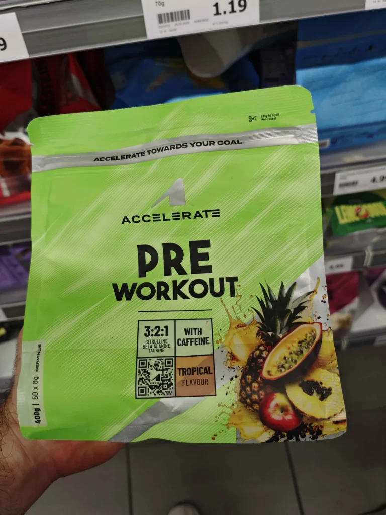 mon test Pr&eacute;-Workout Accelerate Nutrition