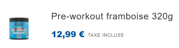 prix Pr&eacute;-Workout BodyFuel B&M