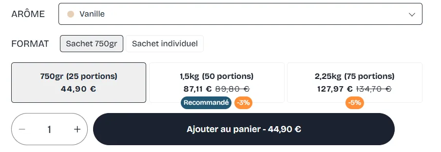 prix impulse nutrition