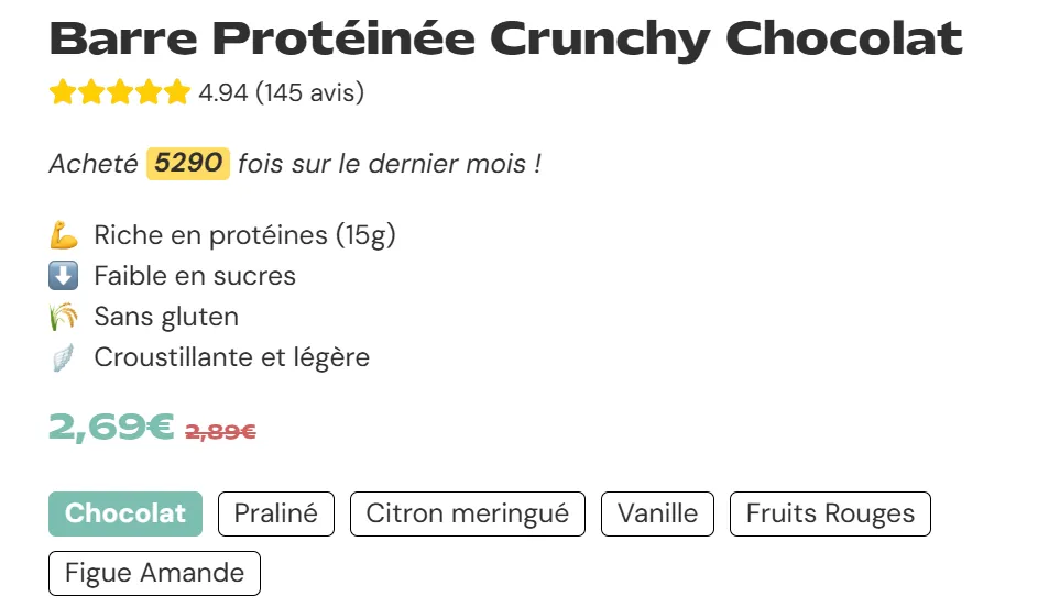 prix Barre Prot&eacute;in&eacute;e Papa Chiche