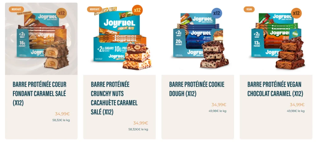 prix et tarifs Barre Prot&eacute;ine Joyfuel