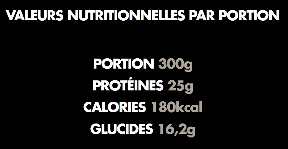 valeurs nutritionnelles HiPRO Yaourt à Boire