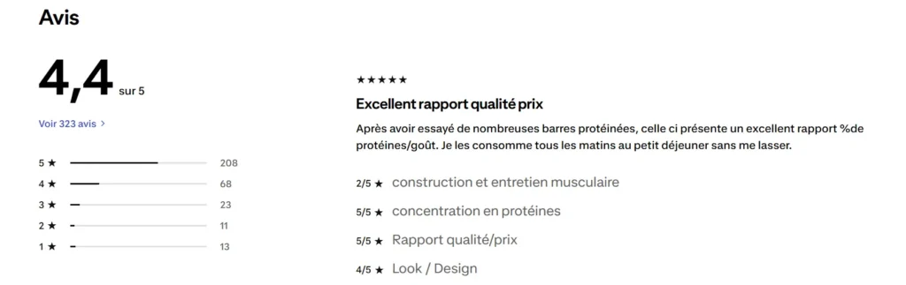 avis clients Barre Prot&eacute;in&eacute;e Decathlon