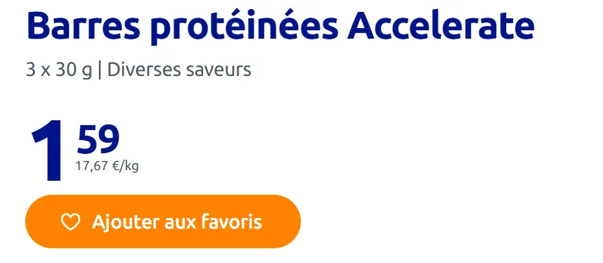 prix Barre Accelerate Nutrition