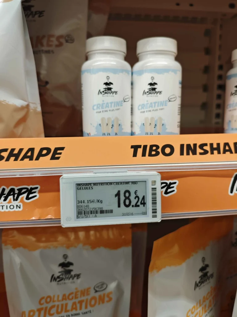 prix en magasin de la créatine tibo inshape nutrition