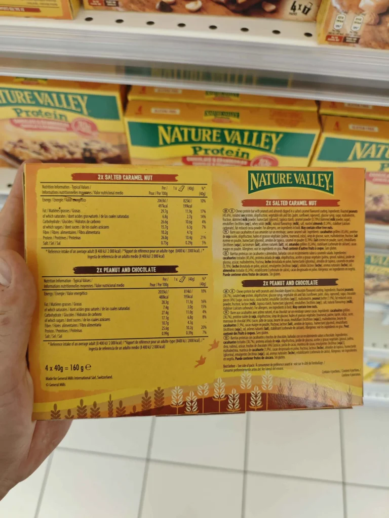 composition Barre Protéine Nature Valley