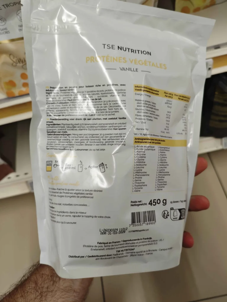 composition Prot&eacute;ines V&eacute;g&eacute;tales TSE Nutrition Sissy Mua