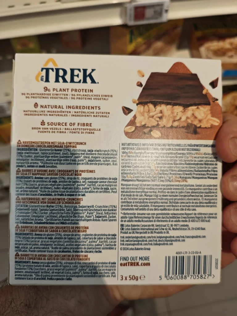 composition Barre Prot&eacute;ine Trek
