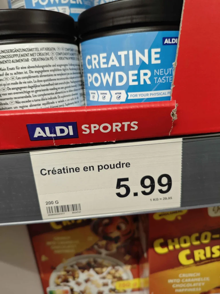 prix créatine Aldi Sports