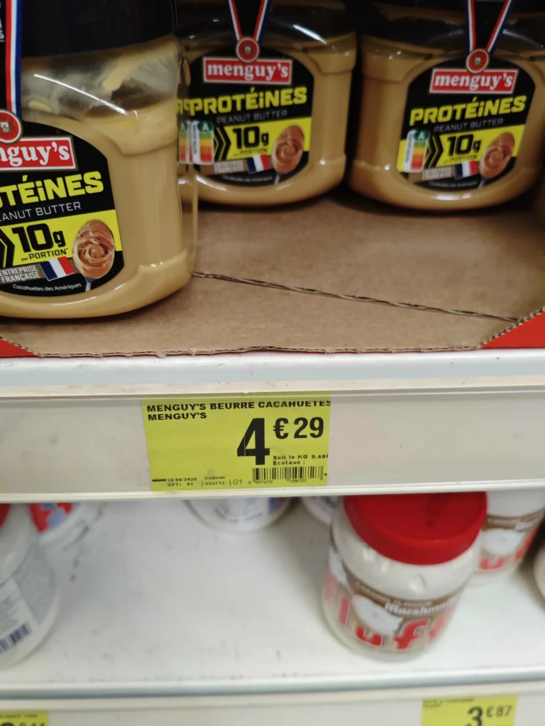 prix beurre de cacahuètes protéiné Menguy's