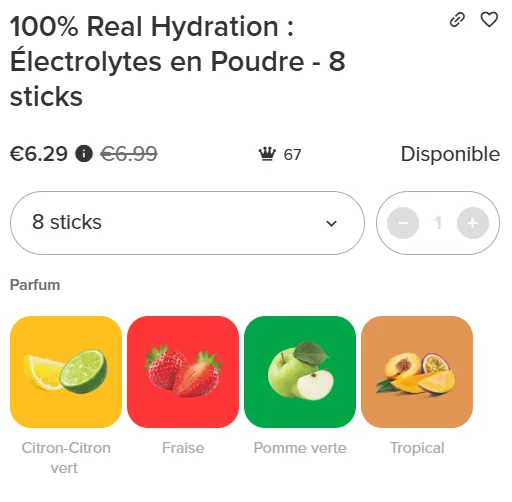 prix Prozis 100% Real Hydration électrolytes