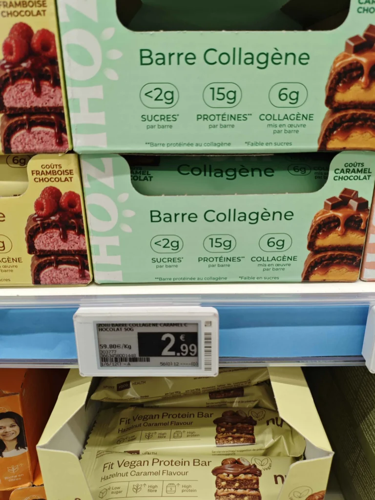 prix en magasin Barre prot&eacute;ine collag&egrave;ne ZOHI