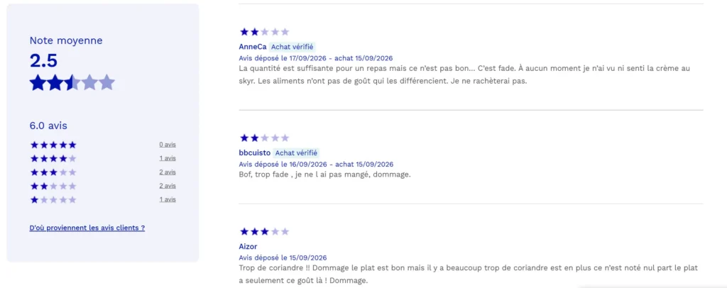 avis client trustpilot Picard