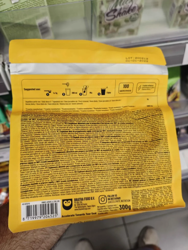 ingrédients créatine Accelerate Nutrition